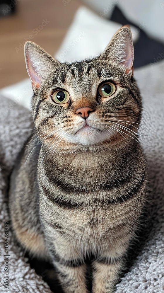 Close-Up Portrait of a Curious Tabby Cat Close-Up Portrait of a Curious Tabby Cat