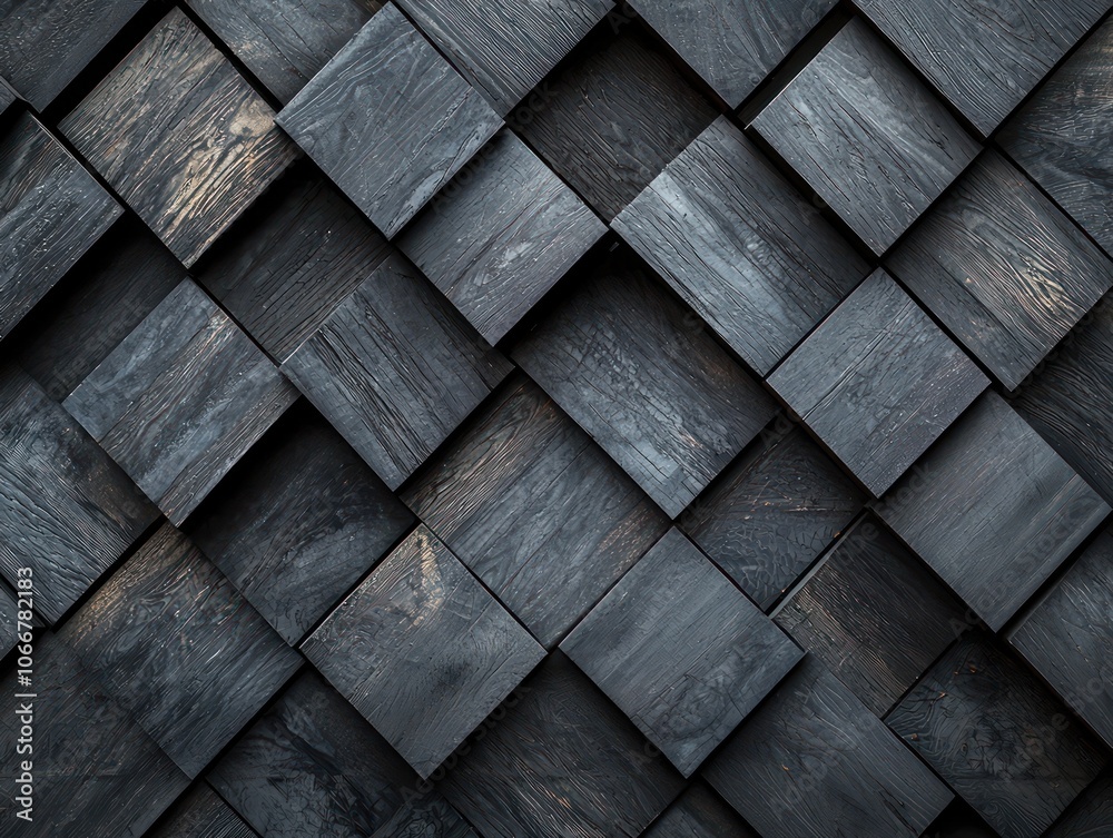 Architectural element with stacked wooden in charcoal gray. Architectural element with stacked wooden in charcoal gray.