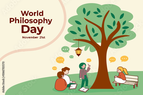 World Philosophy Day 21 st November, vector art illustration 