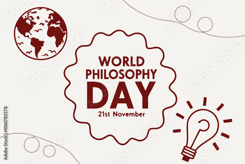 World Philosophy Day 21 st November, vector art illustration 