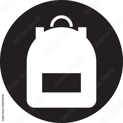 Backpack, School bag flat Icon. Back to School Concept Vector. Sign bag for school children, student, travel and hiking tourist symbol. Suitable for website design isolated on transparent background.