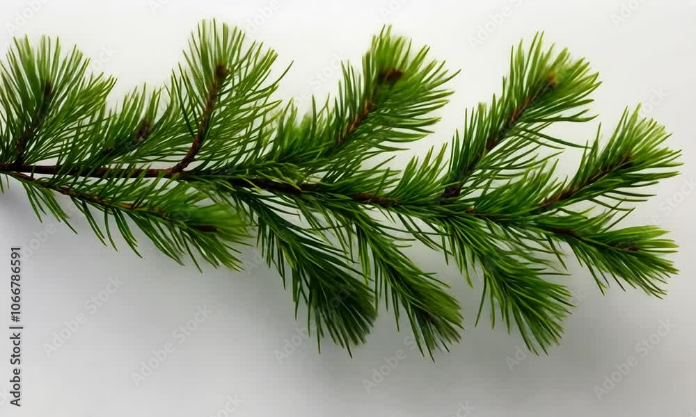 Capturing the beauty of a fresh pine branch with delicate needles in vibrant green tones, highlighting nature's resilience and charm Capturing the beauty of a fresh pine branch with delicate needles in vibrant green tones, highlighting nature's resilience and charm