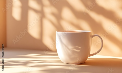 Mug_with_Benshaw_Warm_Background_Simple_Minimal,generation AI