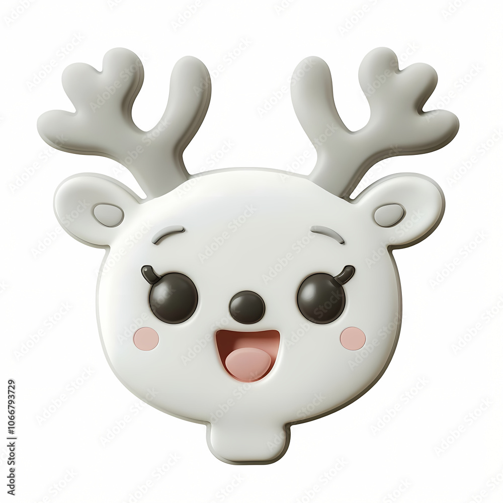 Cute 3D Cartoon Reindeer Illustration Cute 3D Cartoon Reindeer Illustration