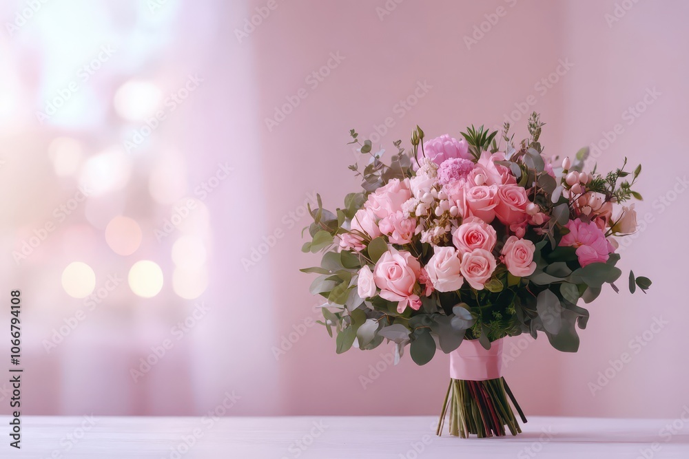 Decorative bouquet centerpiece featuring aromatic flowers for an elegant and inviting atmosphere.