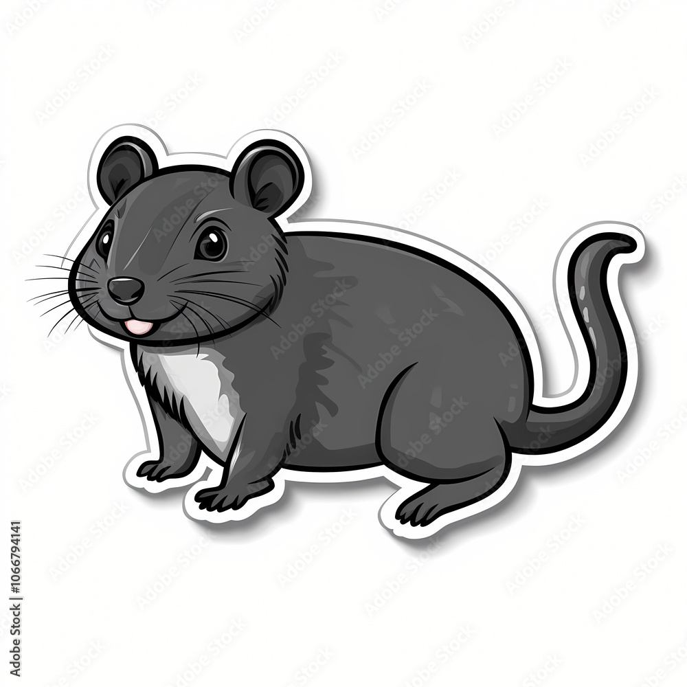 Fototapeta premium Cute Cartoon Rat Illustration in 3D Style