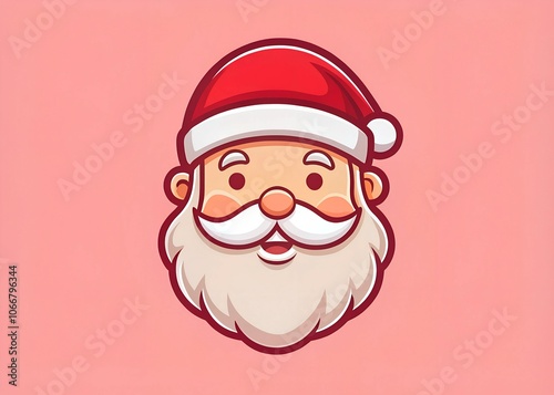 a santa face colourful icon with a on white background