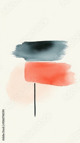 Abstract Watercolor Shapes: Minimalist Design