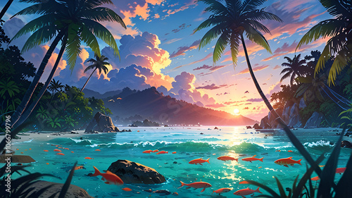 Tropical Island Lagoon photo