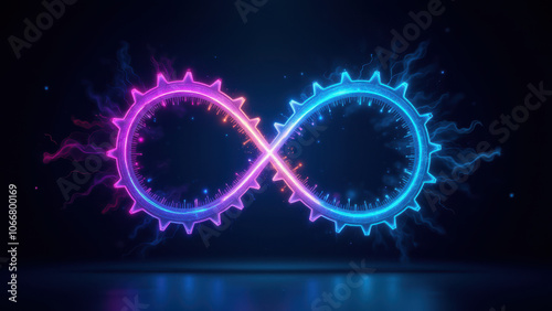 Ci/cd logo with gears and infinity symbol. photo