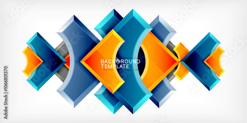 Square, arrow shapes with round elements Vector Illustration For Wallpaper, Banner, Background, Card, Book Illustration, landing page