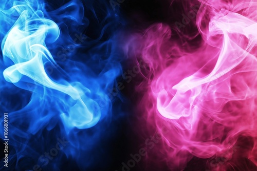 Wallpaper Mural Abstract electric smoke texture with swirling neon blue and pink colors on a dark background, creating a dynamic contrast between the two vibrant hues Torontodigital.ca