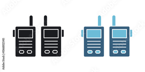 Two way radio icon in solid style.