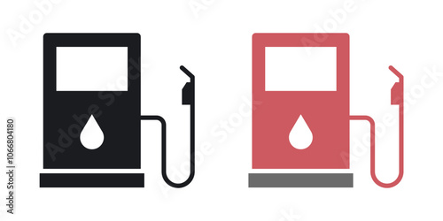 Gas station icon in solid style.