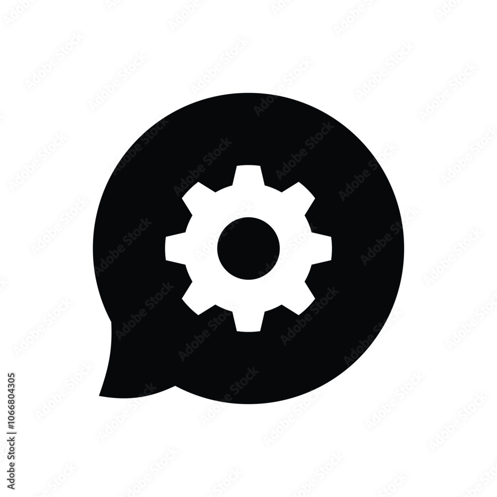 Settings icon with speech bubble symbol Settings icon with speech bubble symbol