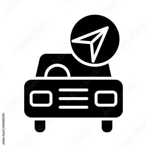 Car Navigation glyph icon