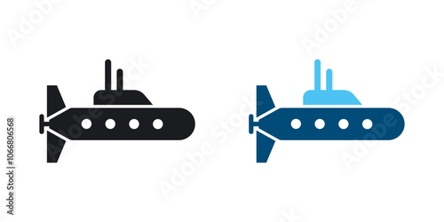 Submarine icon in solid style.