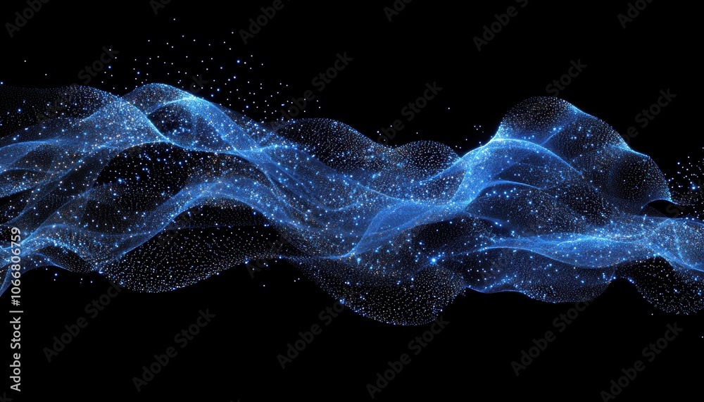 Blue Sparkly Wave. Blue Sparkly Wave.