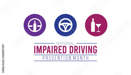 National Impaired Driving Prevention Month is observed every year on December. People Awareness concept. background, placard, banner template Vector illustration design.