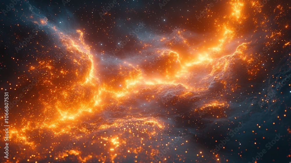 Naklejka premium Ethereal Stream Shimmering Cosmic Path