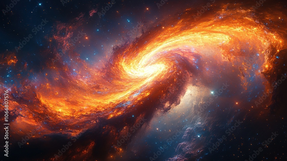 Obraz premium Galactic Tango Swirling Stellar Nebula