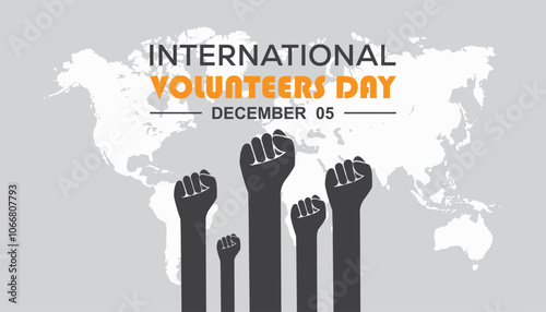 International Volunteers Day is observed every year on December. People Awareness concept. background, placard, banner template Vector illustration design.