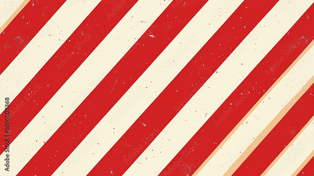 Red and white diagonal stripes on a textured background, creating a vibrant linear pattern