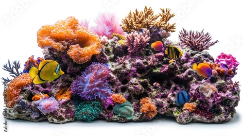 A Colorful Coral Reef with Exotic Fish