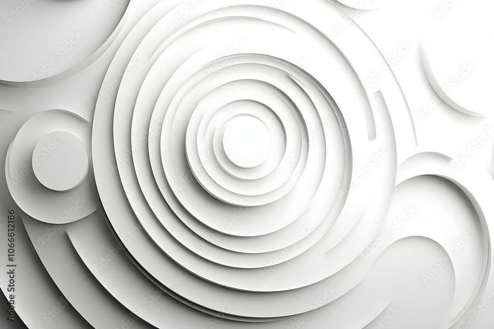 Fototapeta premium Minimalist Design Featuring Concentric Monochrome Circles