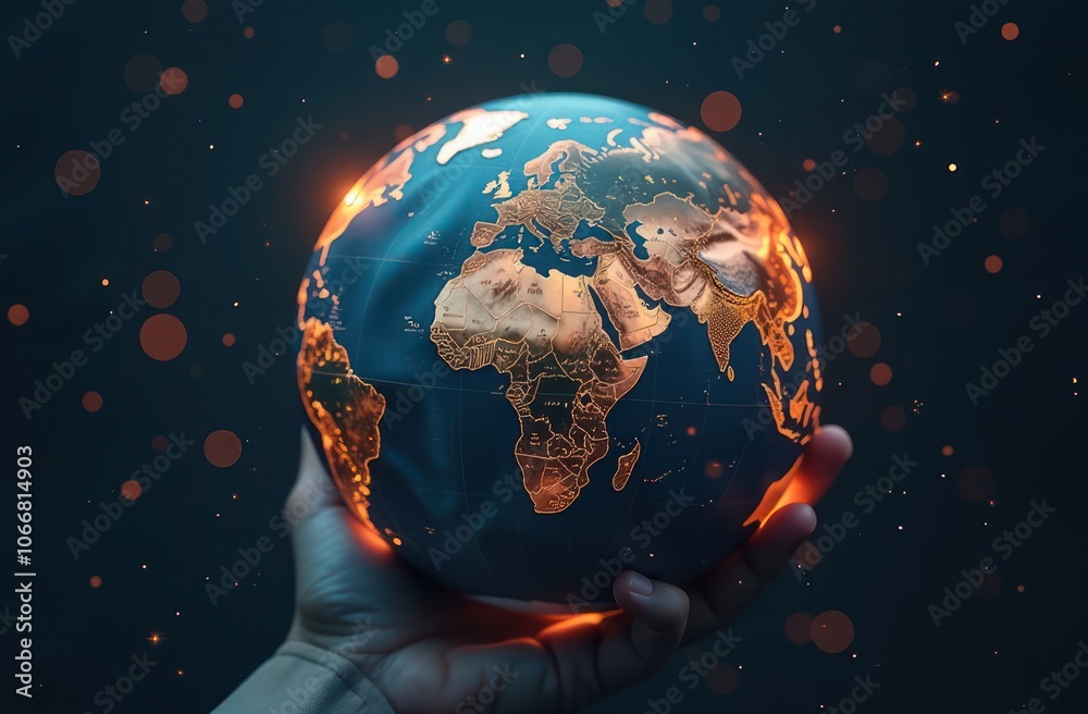 Fototapeta premium Planet Earth 3D illustration, cartoon, water planet earth, living planet. Save the Planet Concept. Happy Earth Day.
