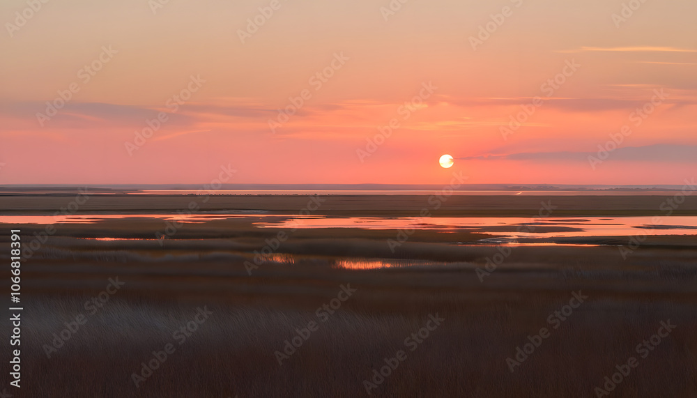 Sunset over Marshlands of Ribe Sunset over Marshlands of Ribe