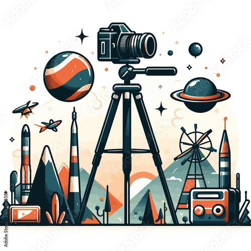 Tripod set vector illustration 