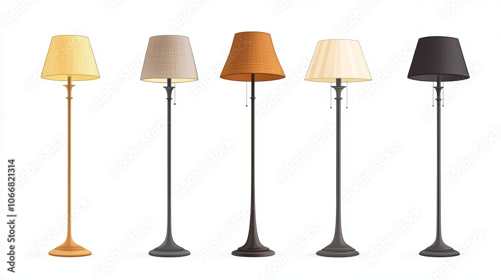 Set of cartoon lamps, Set of cartoon lamps,