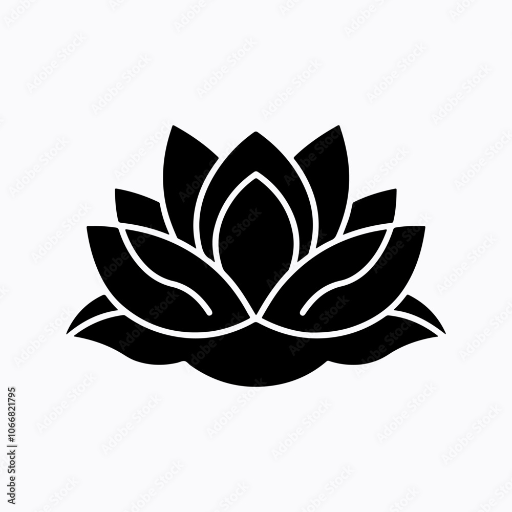 Elegant Lotus Logo Vector Silhouette Elegant Lotus Logo Vector Silhouette