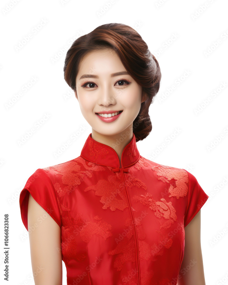 PNG Qipao Chinese new year Chinese woman portrait. PNG Qipao Chinese new year Chinese woman portrait.