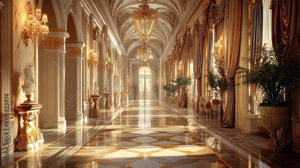 Golden Hallway Interior Design Golden Hallway Interior Design