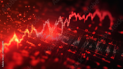 Wallpaper Mural Analyzing the impact of recession on the economy through candlestick graphs on a stock market Torontodigital.ca