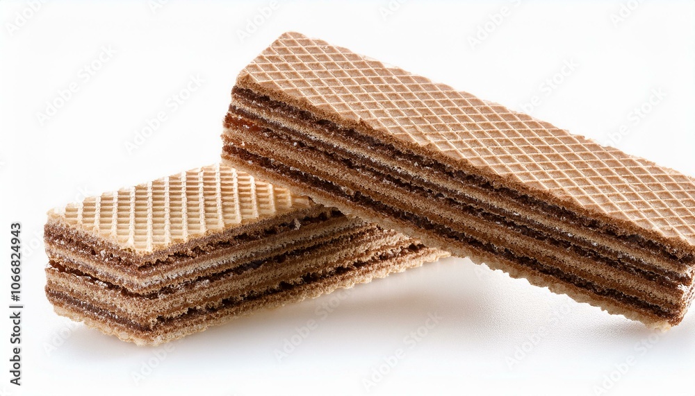 Crunchy Chocolate Wafers Against a Clear, Transparent Backdrop Crunchy Chocolate Wafers Against a Clear, Transparent Backdrop