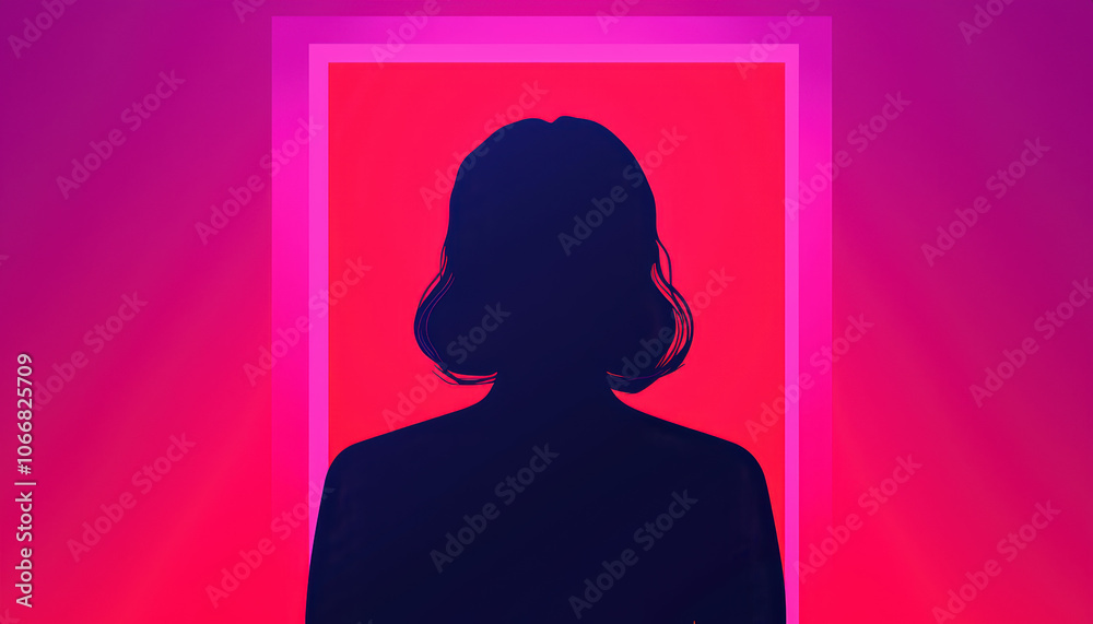 A silhouette stands against a vibrant pink background, creating a striking contrast and evoking a sense of mystery and intrigue. A silhouette stands against a vibrant pink background, creating a striking contrast and evoking a sense of mystery and intrigue.
