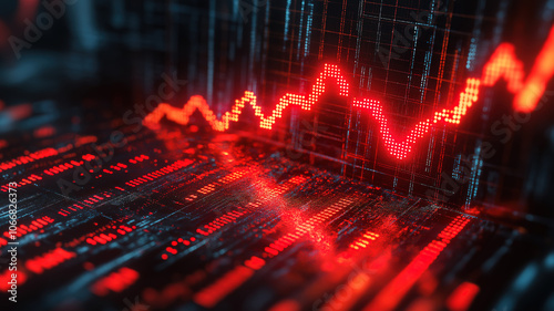 Wallpaper Mural Exploring the concept of economic recession illustrated by panic and financial figures Torontodigital.ca