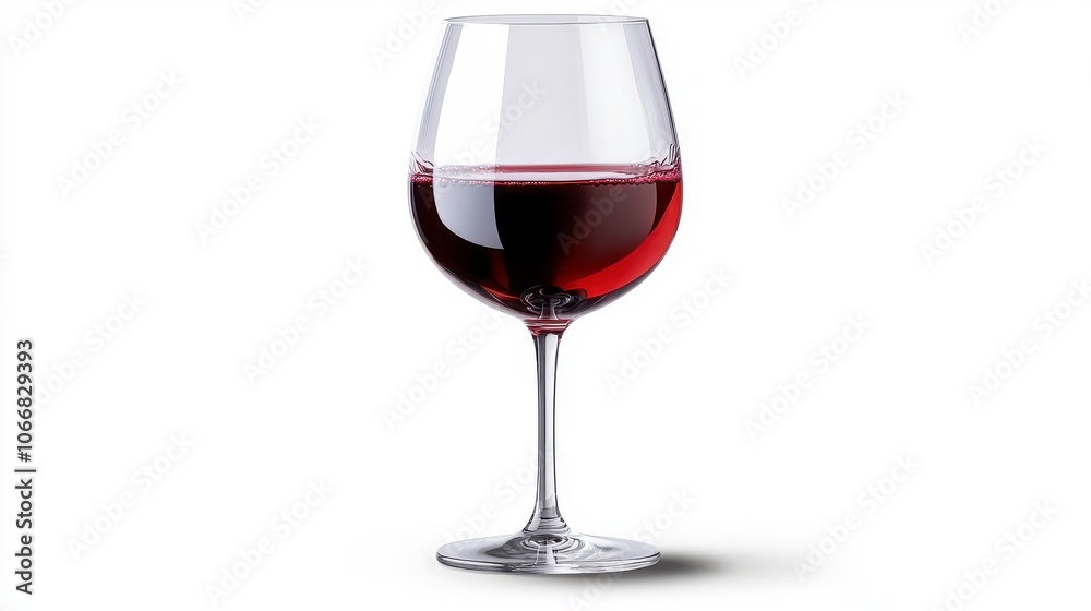 Elegant Red Wine Glass Filled with Rich Liquid Elegant Red Wine Glass Filled with Rich Liquid