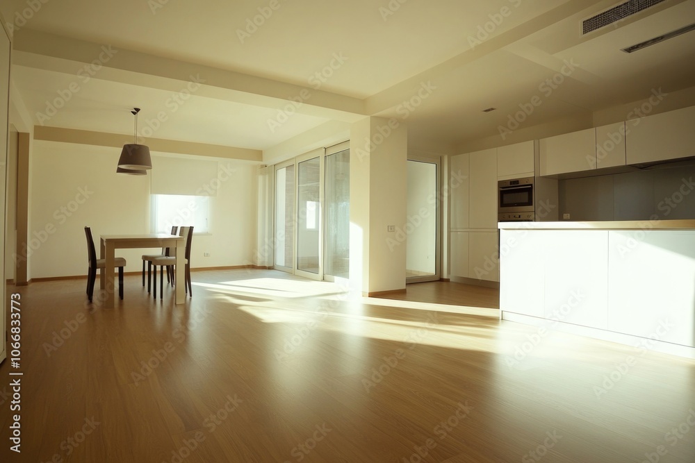 Obraz premium Modern Open Kitchen and Living Room
