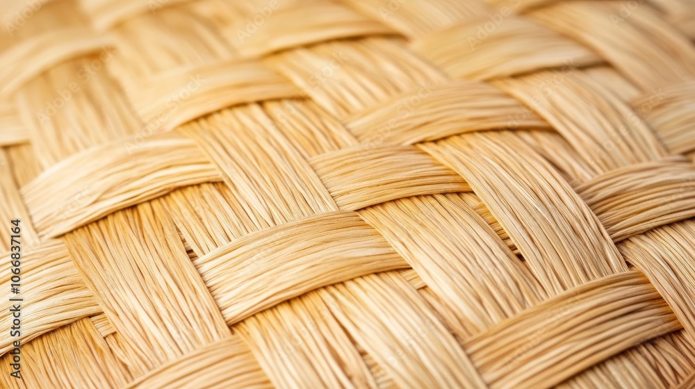 Fototapeta premium Close-up of woven straw hat, intricate details, countryside craftsmanship
