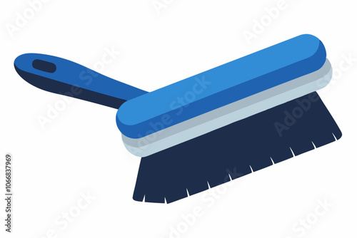 Blue clothes brush, isolated on white background photo