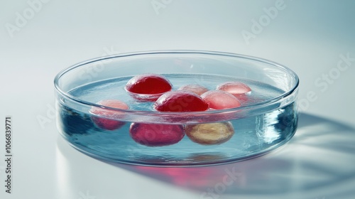 Wallpaper Mural Digital rendering of stem cells in a petri dish, symbolizing advances in biomedical technology Torontodigital.ca