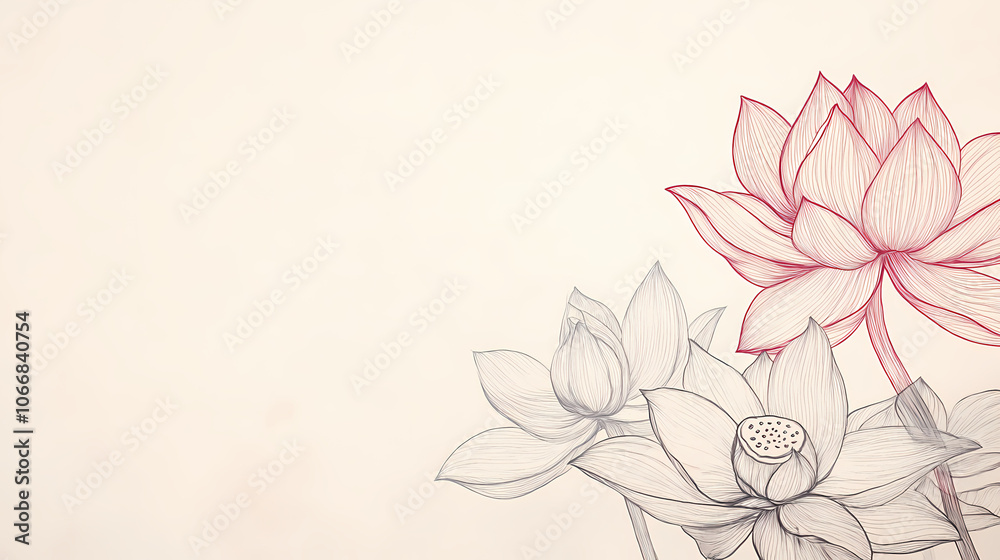 Fototapeta premium Minimalist Lotus Design