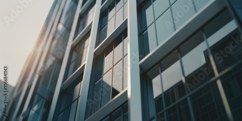 Modern High-Rise Office Building with Reflection