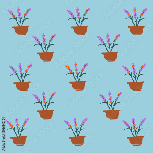 植木鉢の紫色のお花