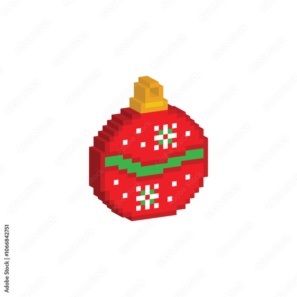 isometric pixel christmas ball icon. happy new year sign pixel art icon vector 8 bit game isometric pixel christmas ball icon. happy new year sign pixel art icon vector 8 bit game