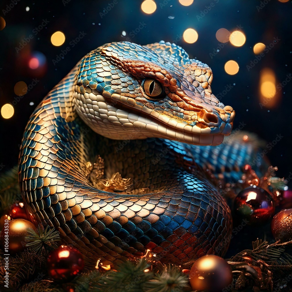 snake on christmas wreath snake on christmas wreath
